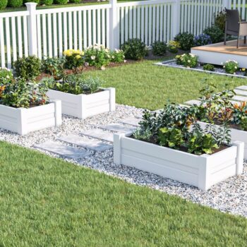 White Raised Garden Beds - Barrette Outdoor Living - Flower and vegetable raised garden bed