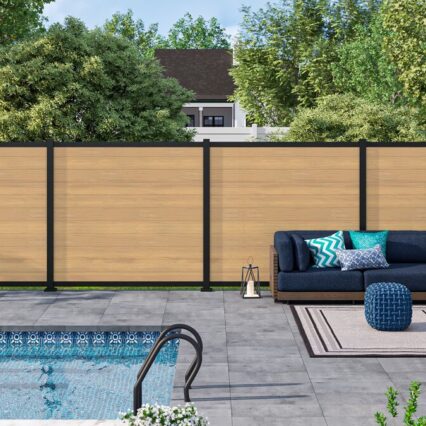 Mixed material privacy fence in Cypress