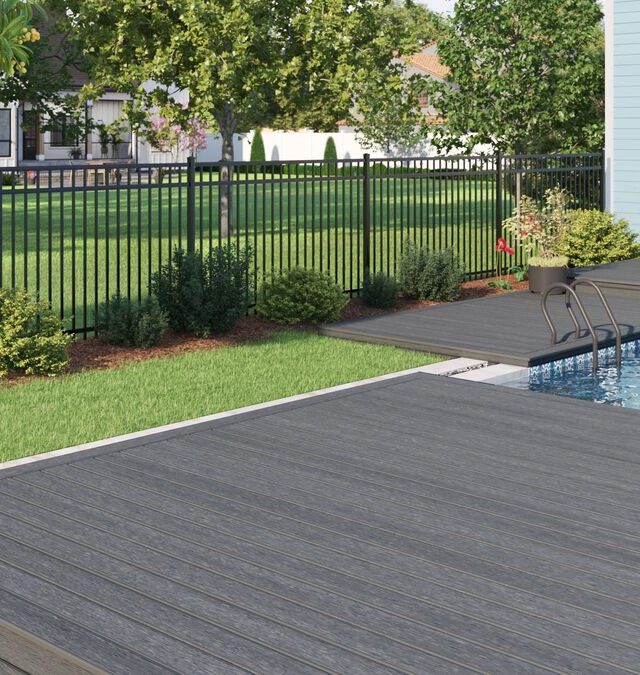 Resort Collection decking in acadia gray